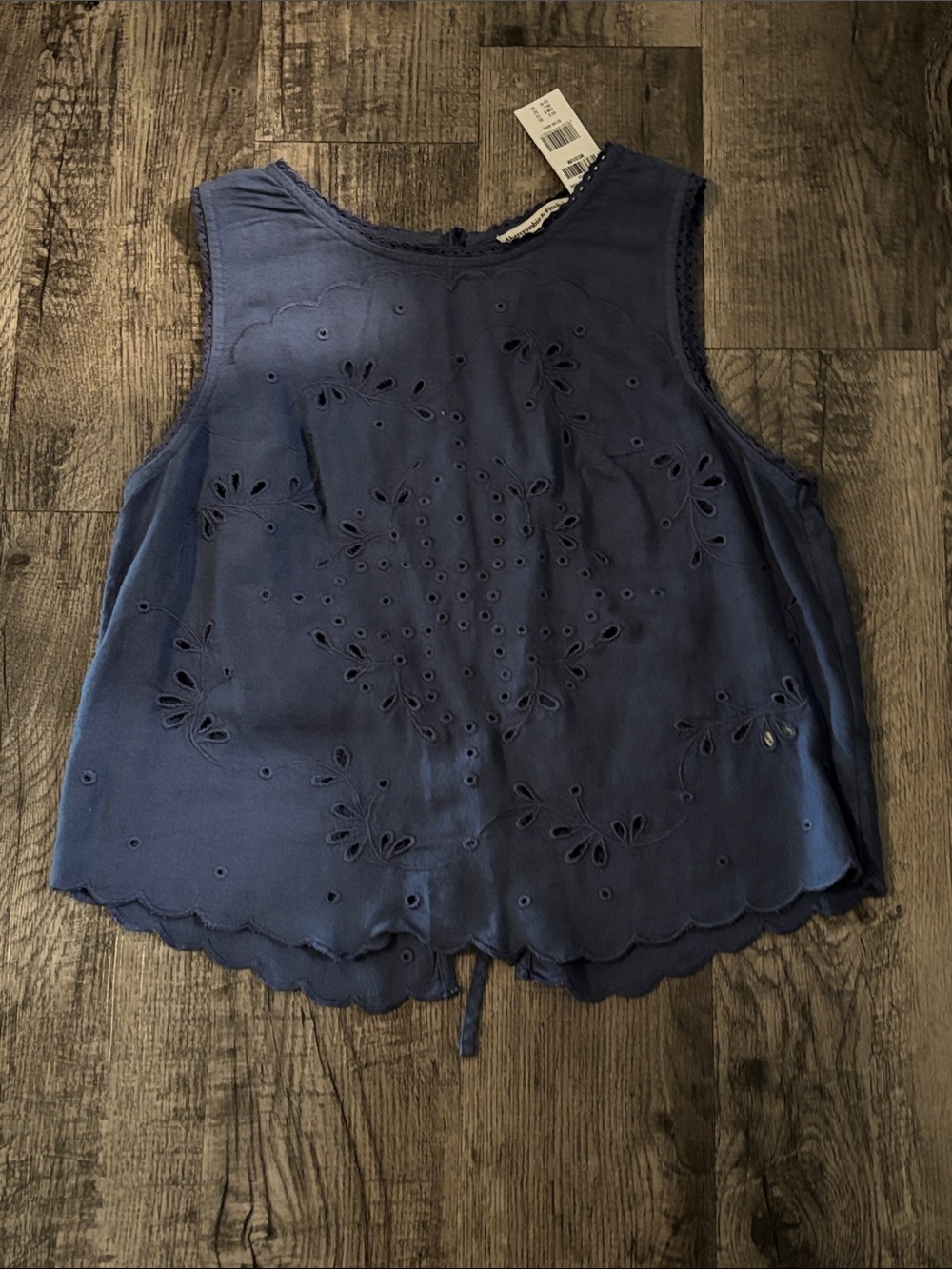 Abercrombie & Fitch Eyelet Tank - Tie Back Detail - Blue - Size Medium